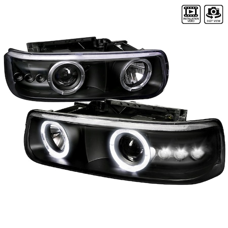 Spec-D Tuning 99-02 Chevrolet Silverado Projector Headlight Black Housing LHP-SIV99JM-RS